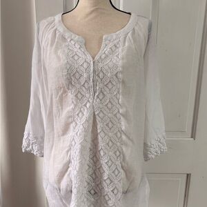Counterparts White Lace Detail CoverUp/Tunic